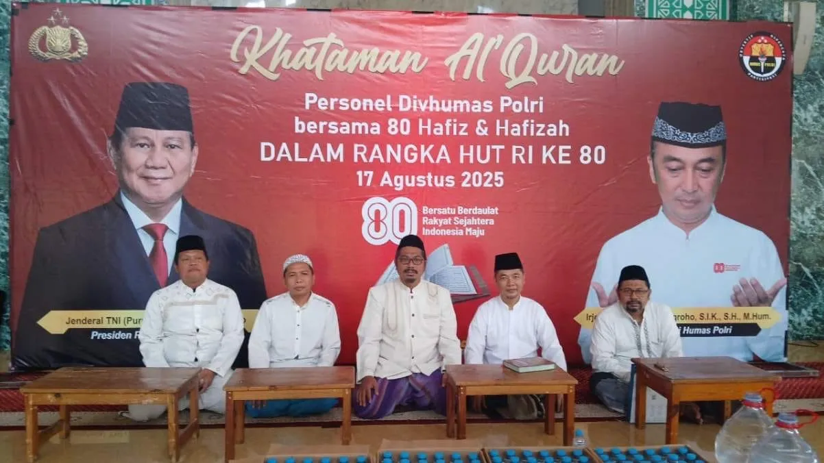 Wujud Syukur 80 Tahun Kemerdekaan RI, Divisi Humas Polri Bersama 80 Hafiz Menggelar Khataman Quran 