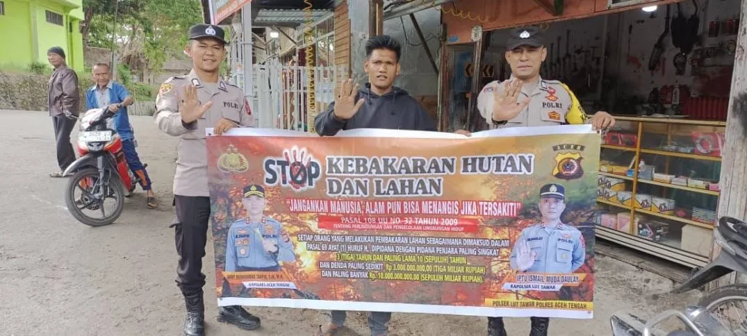 Personel Polsek Lut Tawar Gencarkan Patroli, Sosialisasi, dan Himbauan Cegah Karhutla