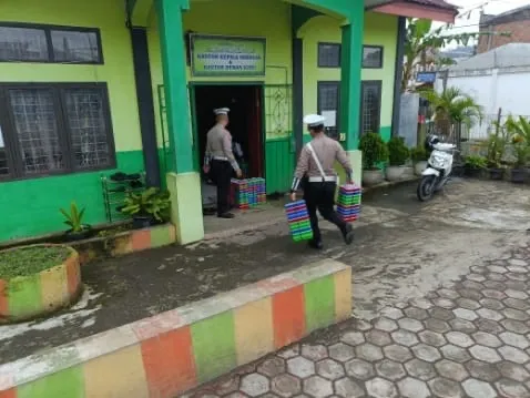 Distribusikan 12.648 Paket Makan Gratis, Sat Lantas Polres Aceh Tengah Kawal dan Amankan di Empat Kecamatan